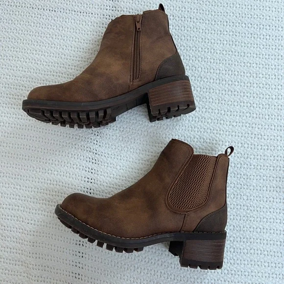 B-52 By Bullboxer Boots Brown Combat Ankle Chelsea Gorpcore Grunge 6 Hiking - Picture 2 of 10